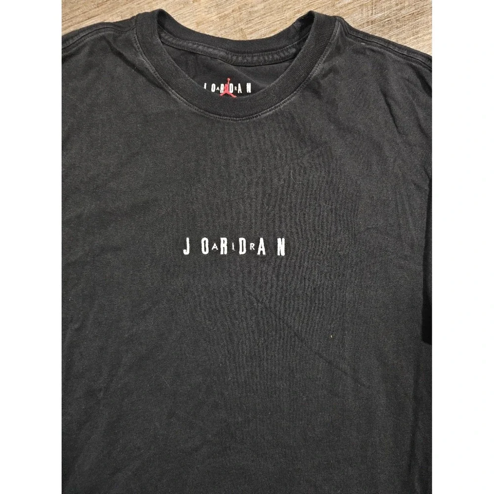 Jordan Brand Mens Black Jumpman Logo Graphic T-Shirt Size Large Short Sleeve Tee